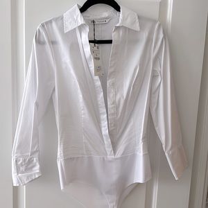 Brand new with tags white Zara dress shirt body suit